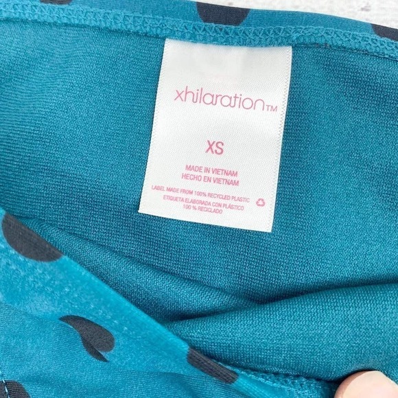 NEW Xhilaration Deep Turquoise and Black polka dot Bikini Bottom XS - Picture 4 of 8